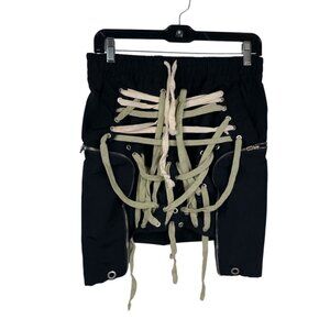 Dream Architect Drawstring Mini Skirt Japanese Style Black Size L Goth Punk